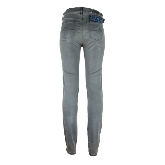 Grey Cotton Kimberly Slim Fit Jeans Pants