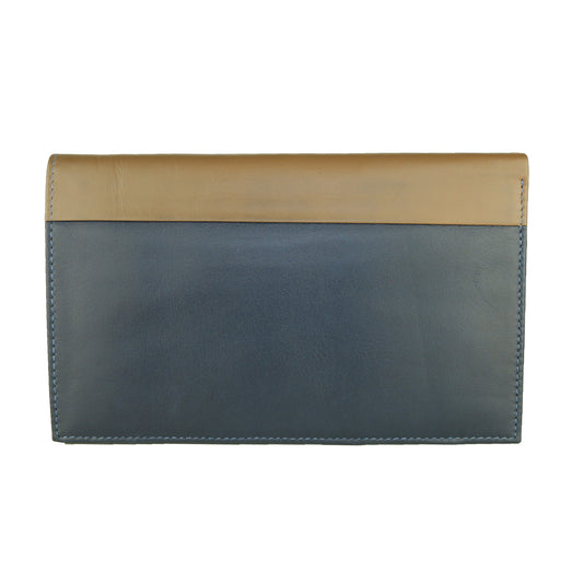 Blue Leather Card Holder Wallet