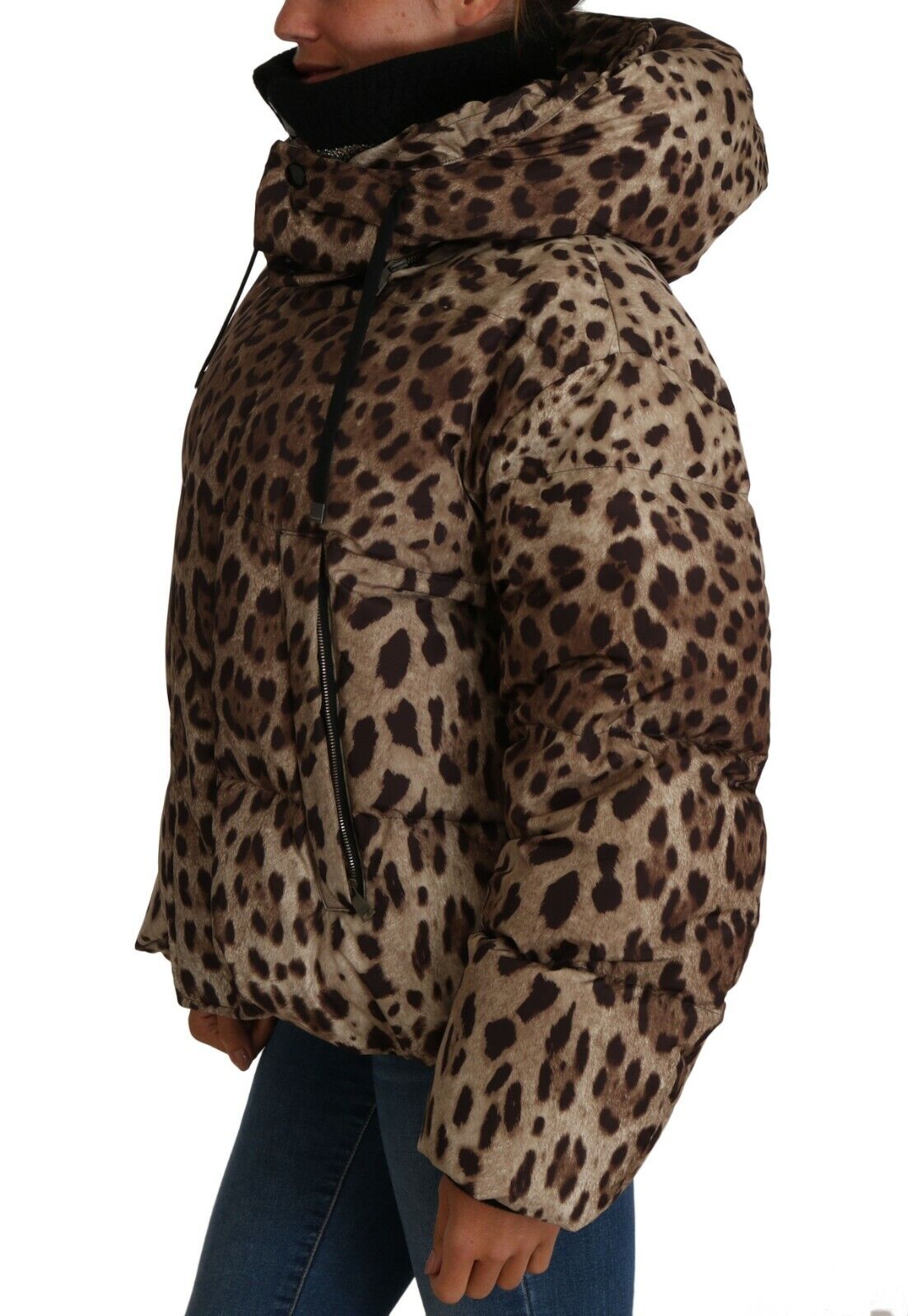 Winter Leopard Print Down Puffer Jacket
