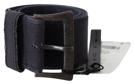 Black Navy Blue Wide Square Rustic Buckle Belt
