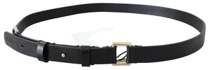Black Solid Genuine Leather Waist Fashion Belt
