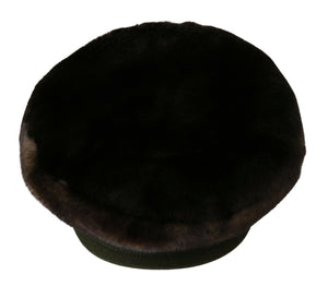 Brown Cashmere Fur Fiddler Hat