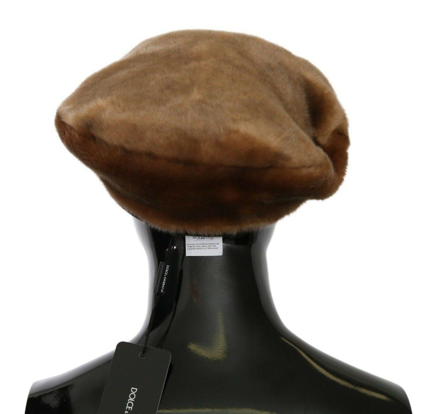 Brown Cashmere Fur Women Beret Hat