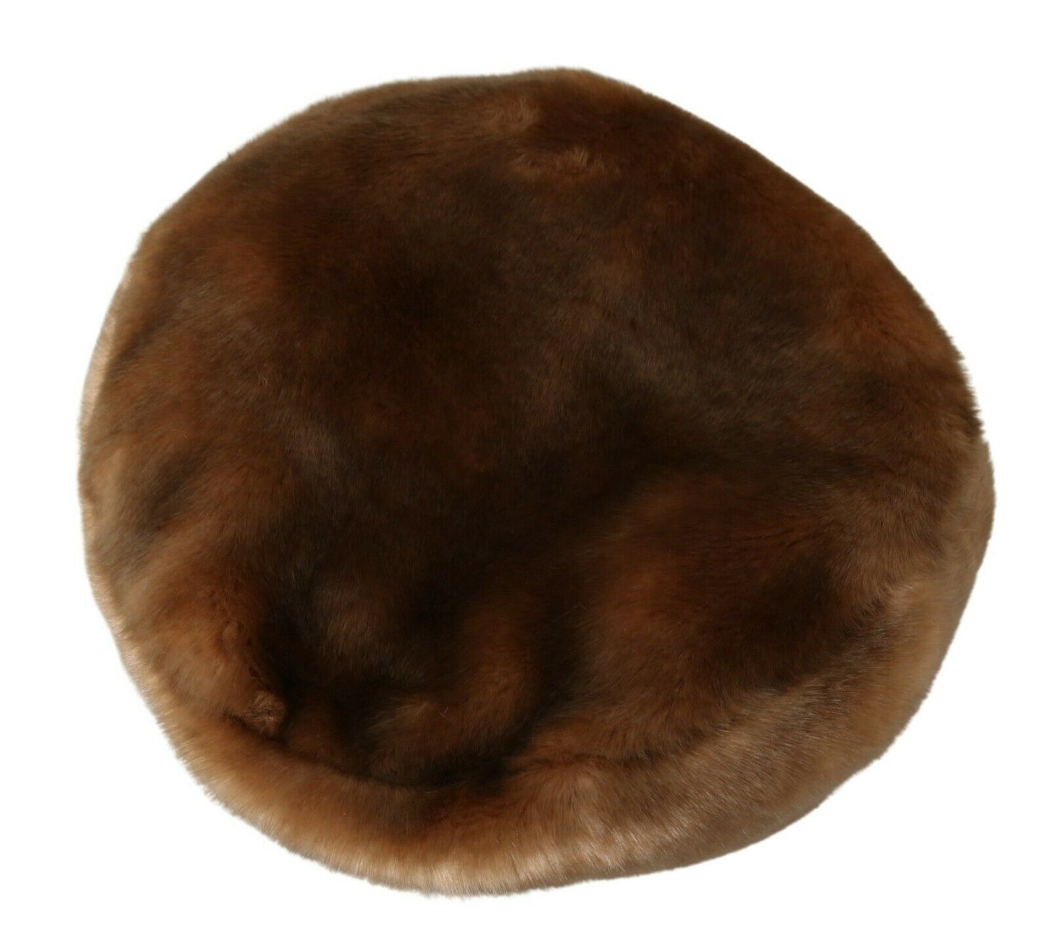 Brown Cashmere Fur Women Beret Hat