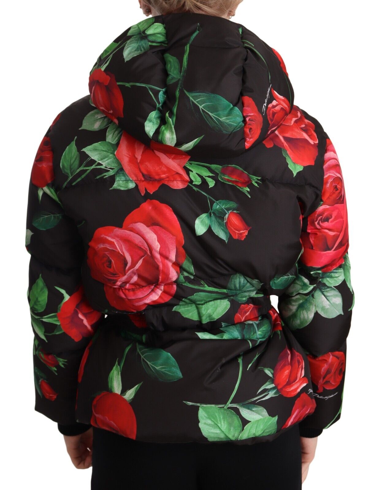 Black Roses Floral Parka Hooded Jacket