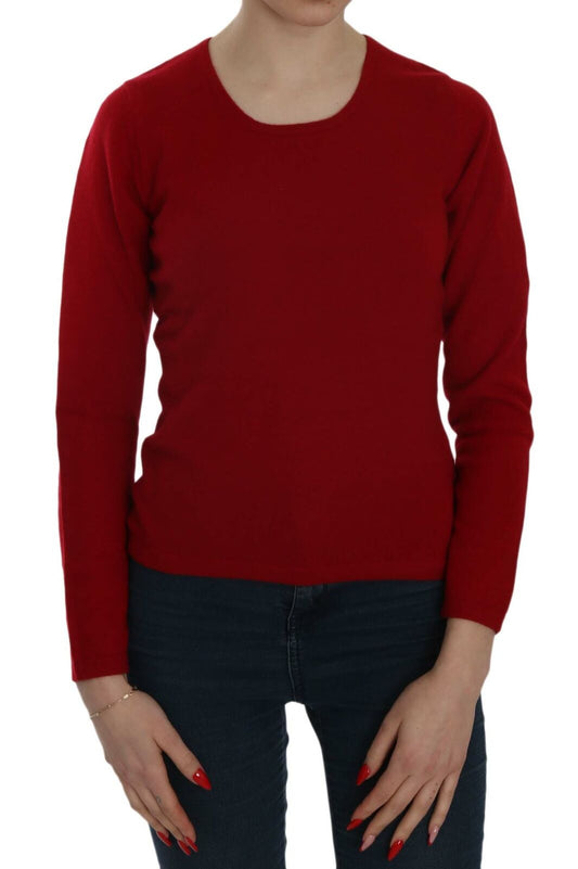 Red Round Neck Pullover Cashmere Sweater