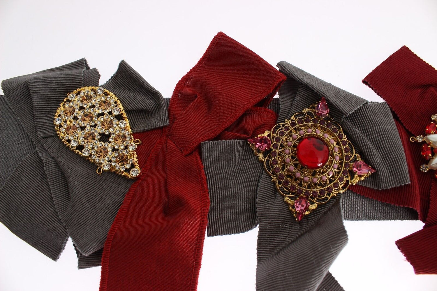 Red Crystal Brooches Hand Made Waist Belt