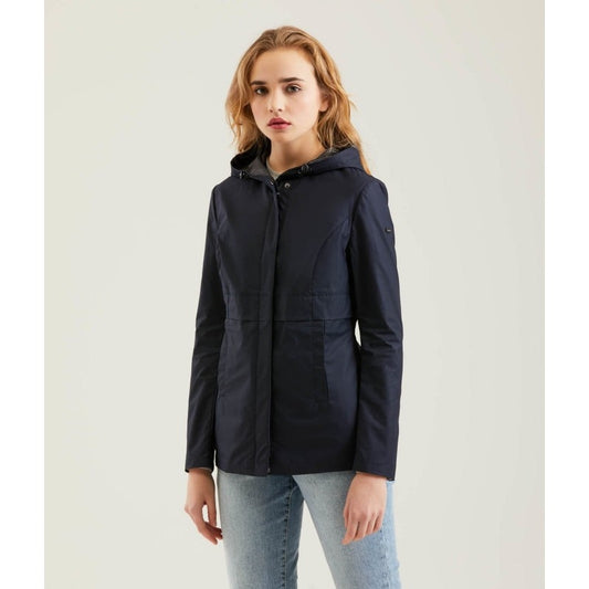 Blue Polyester Jackets & Coat