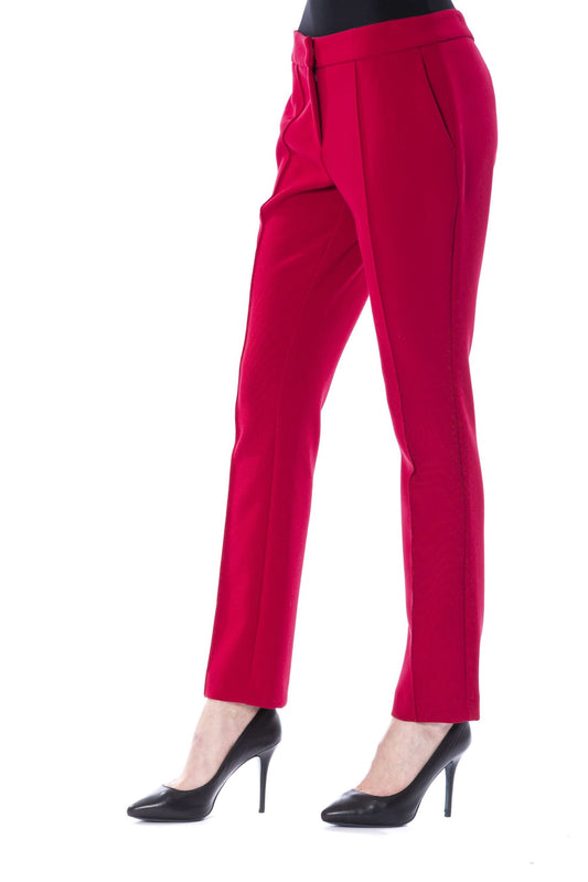 Fuchsia Polyester Jeans & Pant