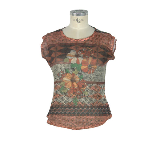Brown Polyester Tops & T-Shirt
