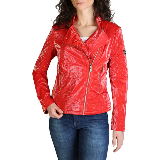 Red Polyester Jackets & Coat